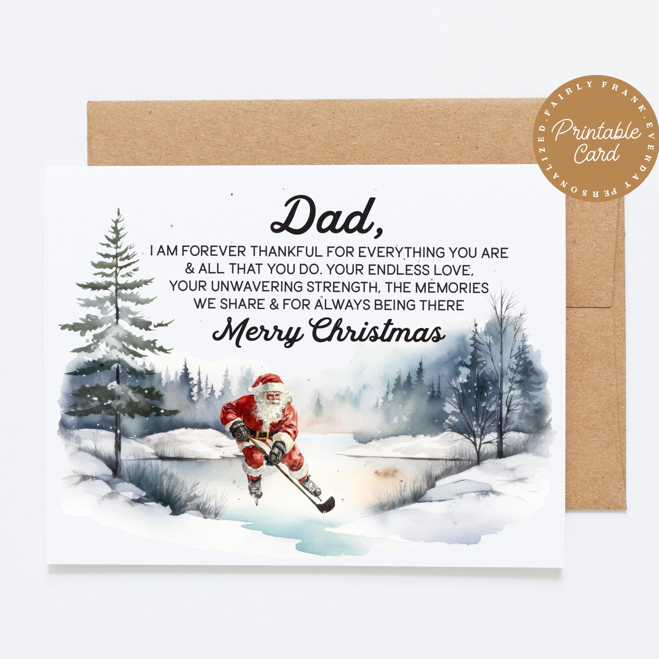 Printable Christmas Card For Dad - - Etsy Uk intended for Printable Christmas Card For Dad