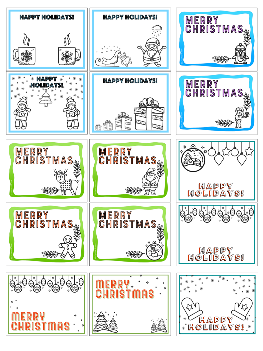Printable Christmas Cards - Esl Flashcards in Printable Christmas Card Greetings