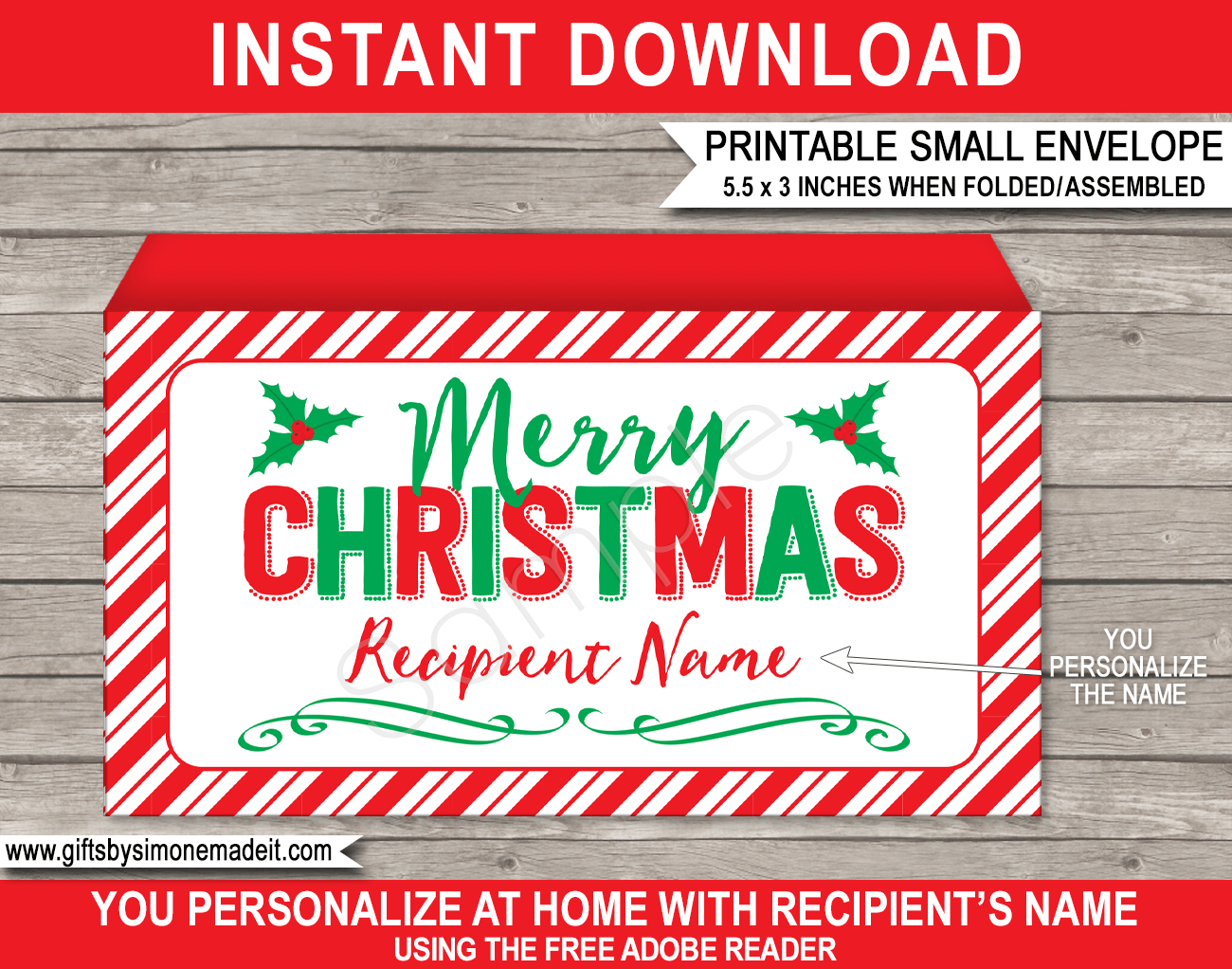 Printable Christmas Envelope Template | Diy Personalized Xmas Envelope inside Printable Christmas Card Labels For Envelopes