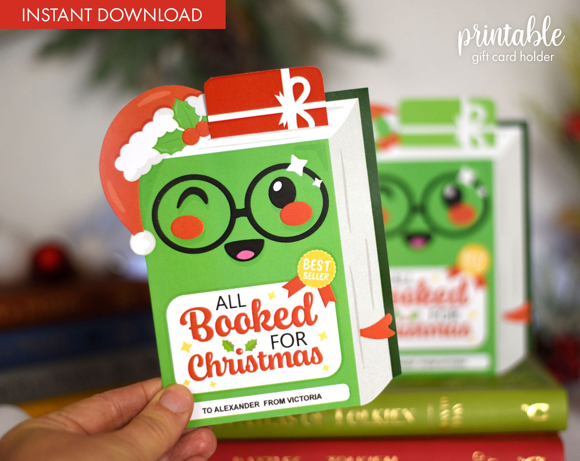 Printable Christmas Gift Card Holder | Book Gift Card Holder with regard to Kindle Gift Card Printable Christmas