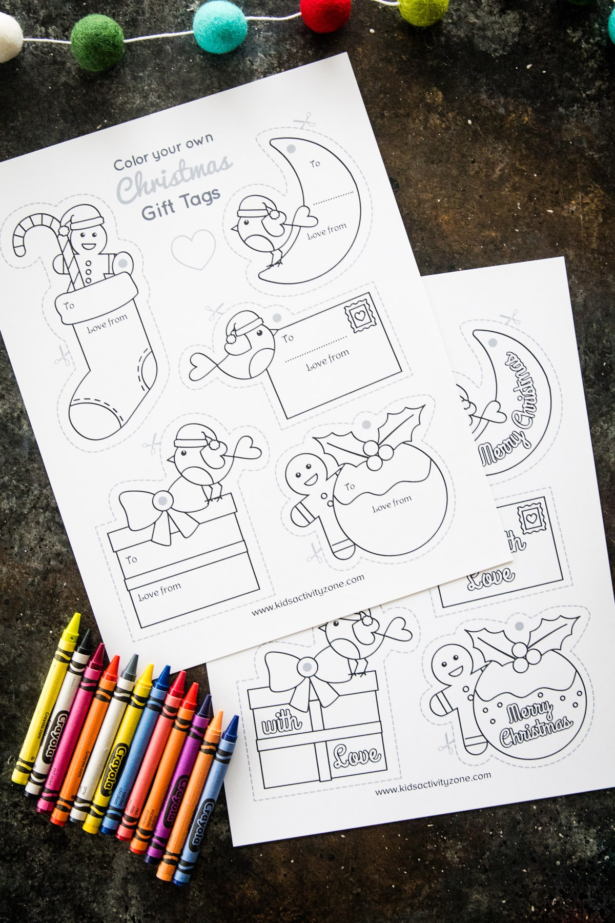 Printable Christmas Gift Tags To Color - Kids Activity Zone inside Printable Coloring Christmas Tags