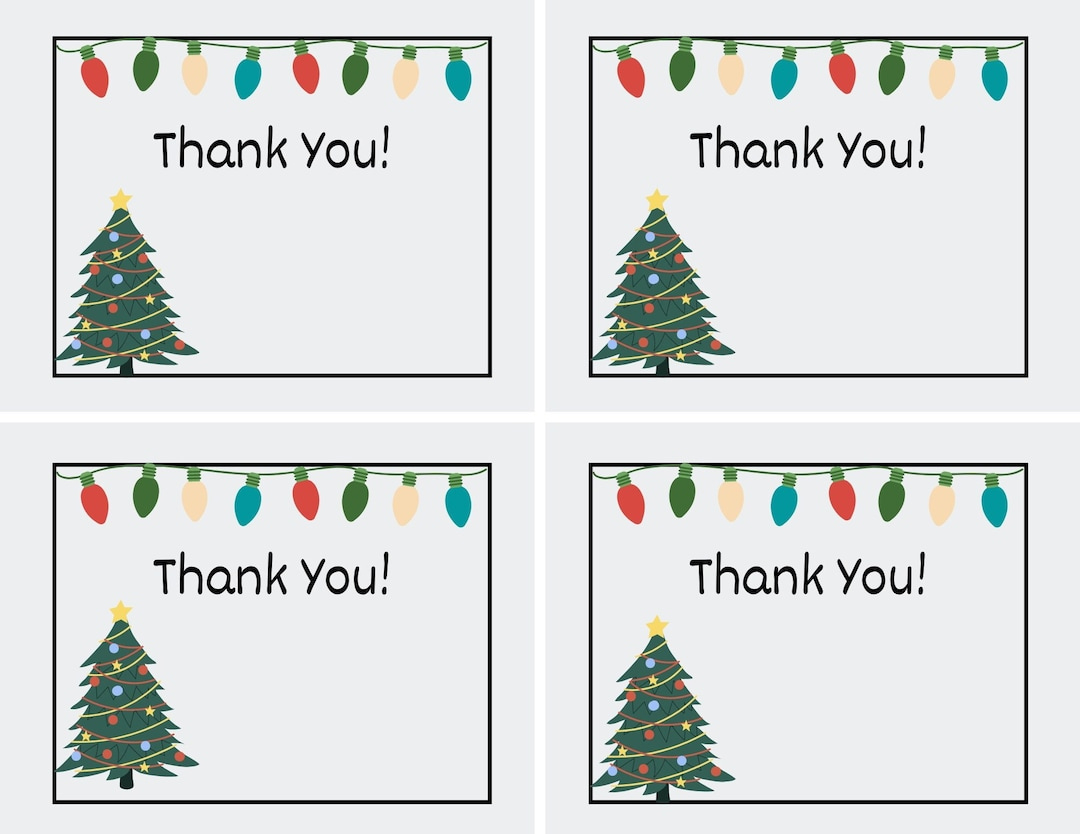 Printable Christmas Thank You Cards For Teachers, Students, Or regarding Free Christmas Thank You Cards Printable