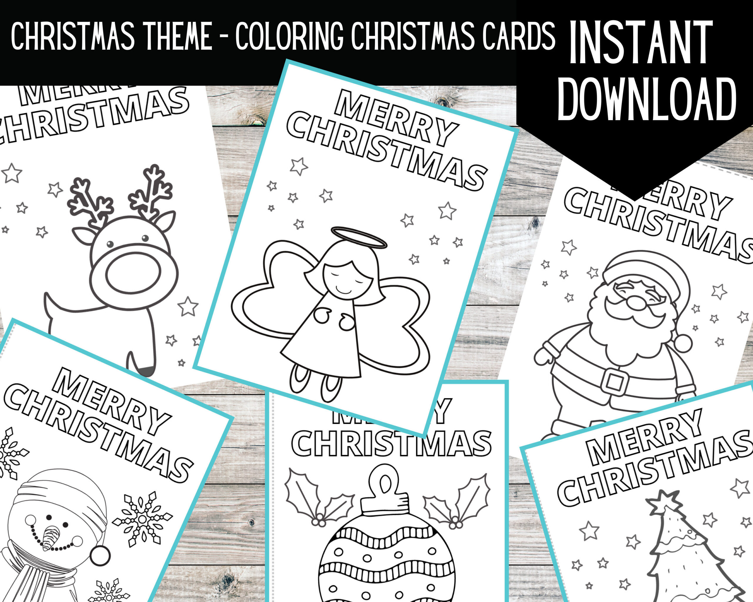 Printable Colouring Christmas Cards | Digital Download | Christmas regarding Printable Christmas Cards For Kids to Color