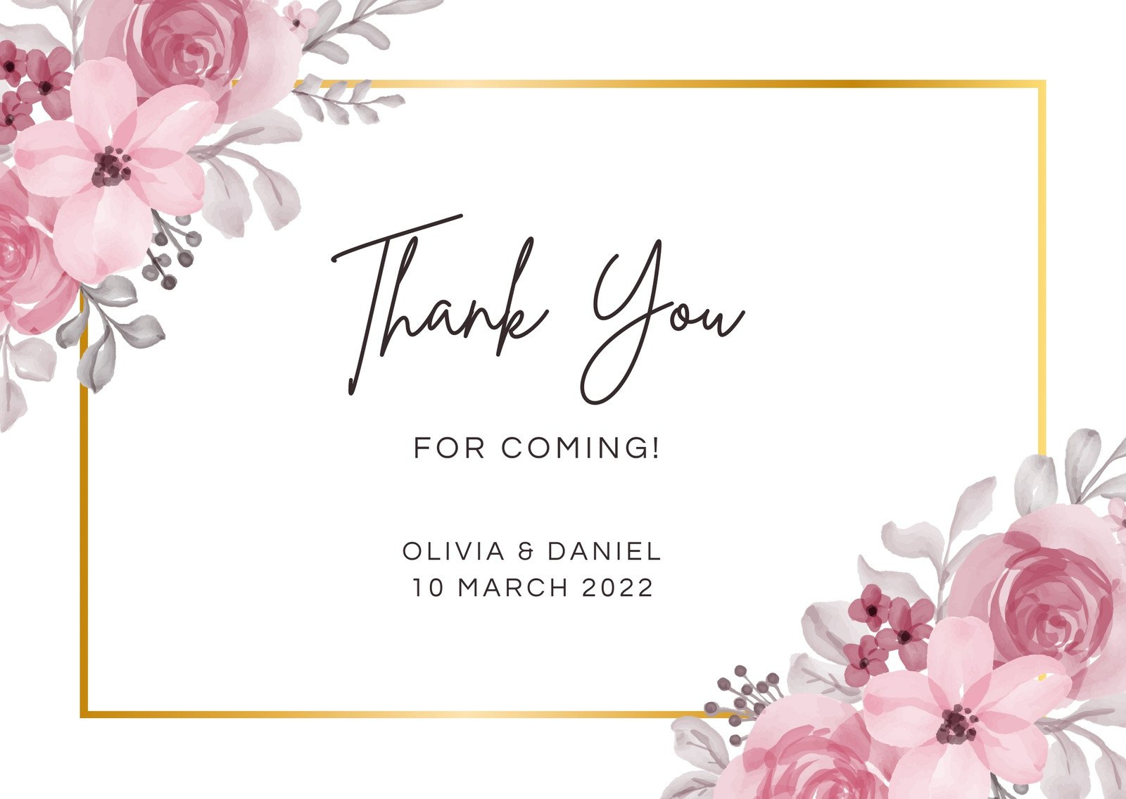 Printable, Customizable Thank You Card Templates | Canva throughout Custom Printable Greeting Cards For Thank You