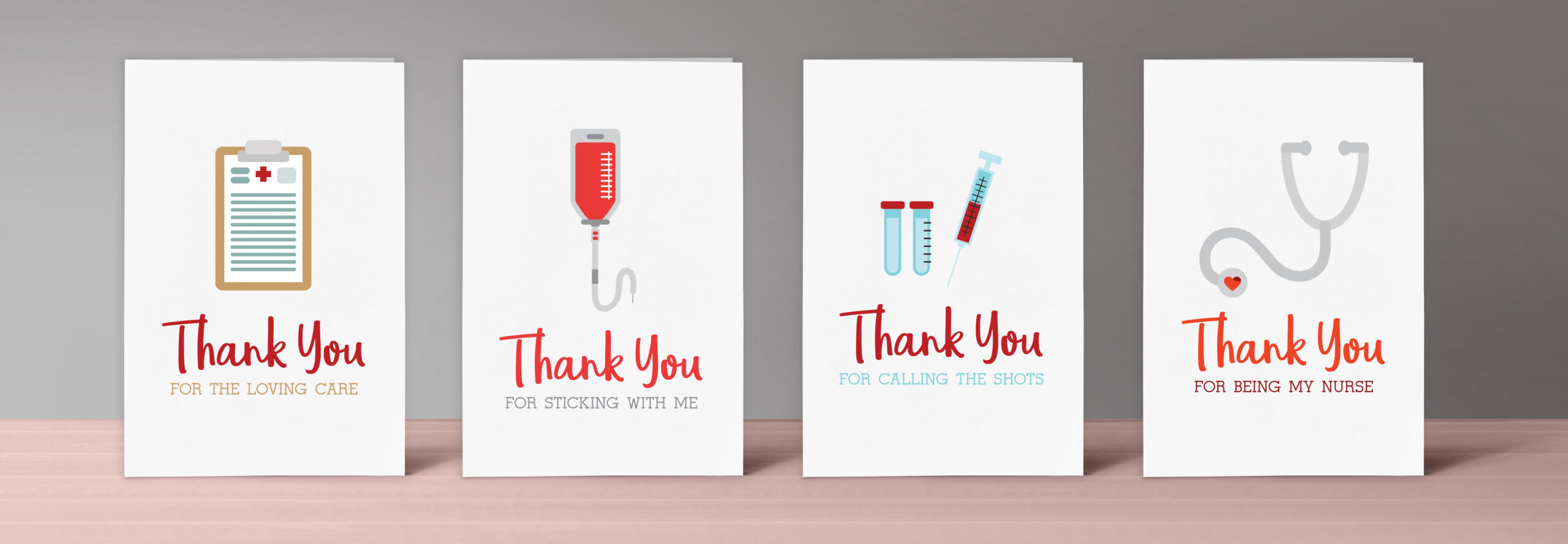 Printable Nurse Thank You Cards - Set Of 4 | Nurse/Life/Gear for Nurse Thank You Cards Printable