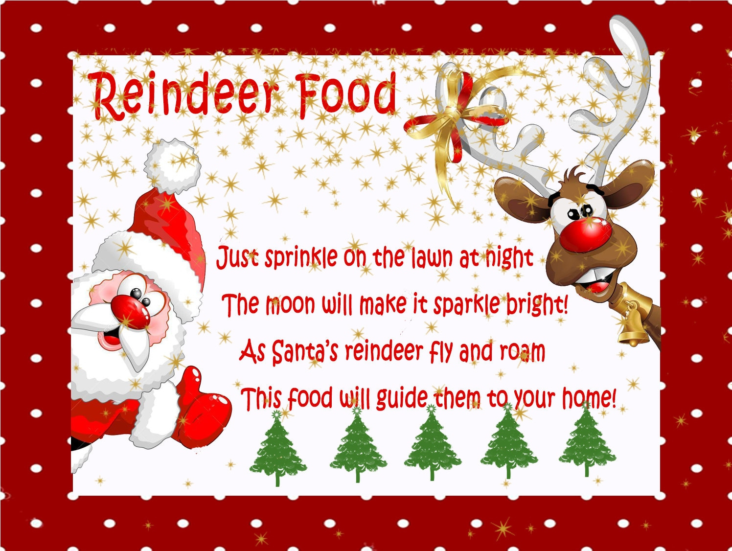 Printable Reindeer Food Label: Christmas Snack Bag Toppers pertaining to Reindeer Food Tag Printable