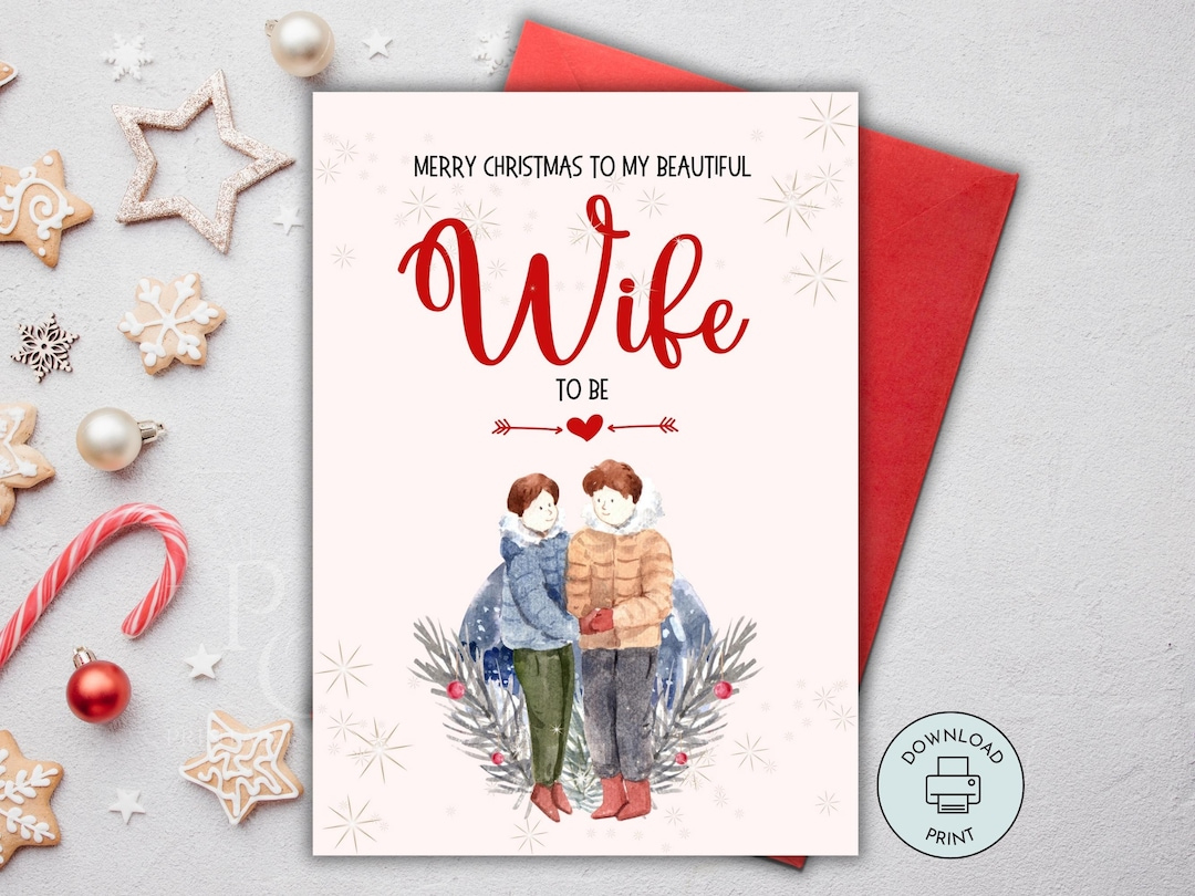 Printable Romantic Christmas Card For Wife To Be, Fiancée with regard to Printable Christmas Card For Wife with Love