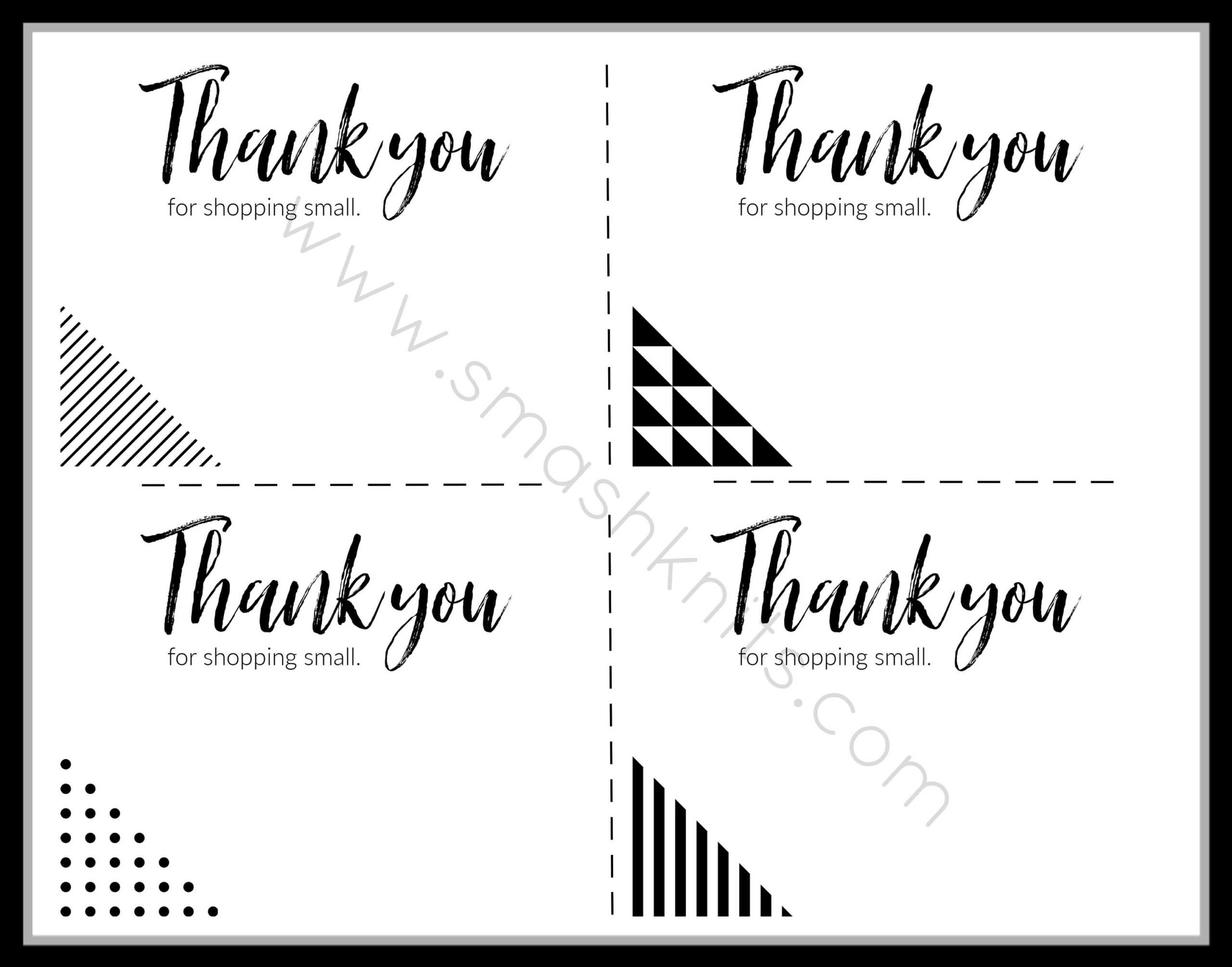 Printable Thank You Cards: Small Business Gift Tags (Pdf) - Etsy intended for Mini Thank You Cards Printable