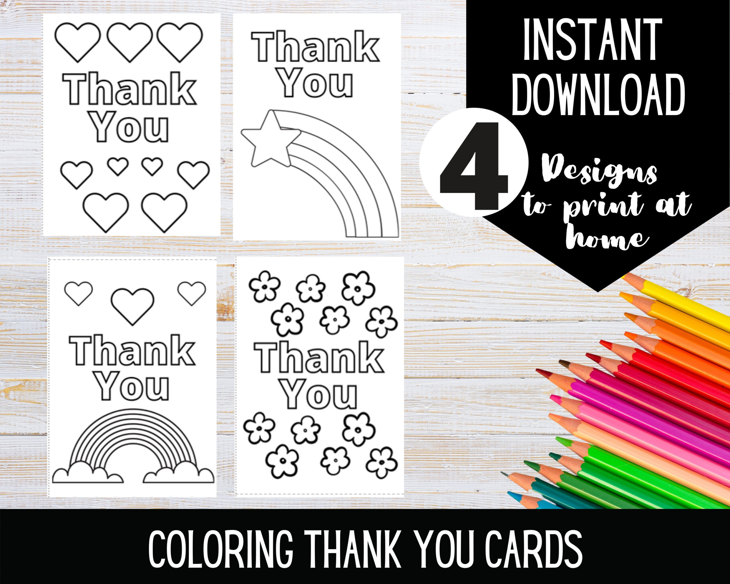 Printable Thank You Coloring Cards | Color Your Own Thank You Card with regard to Printable Thank You Cards to Color