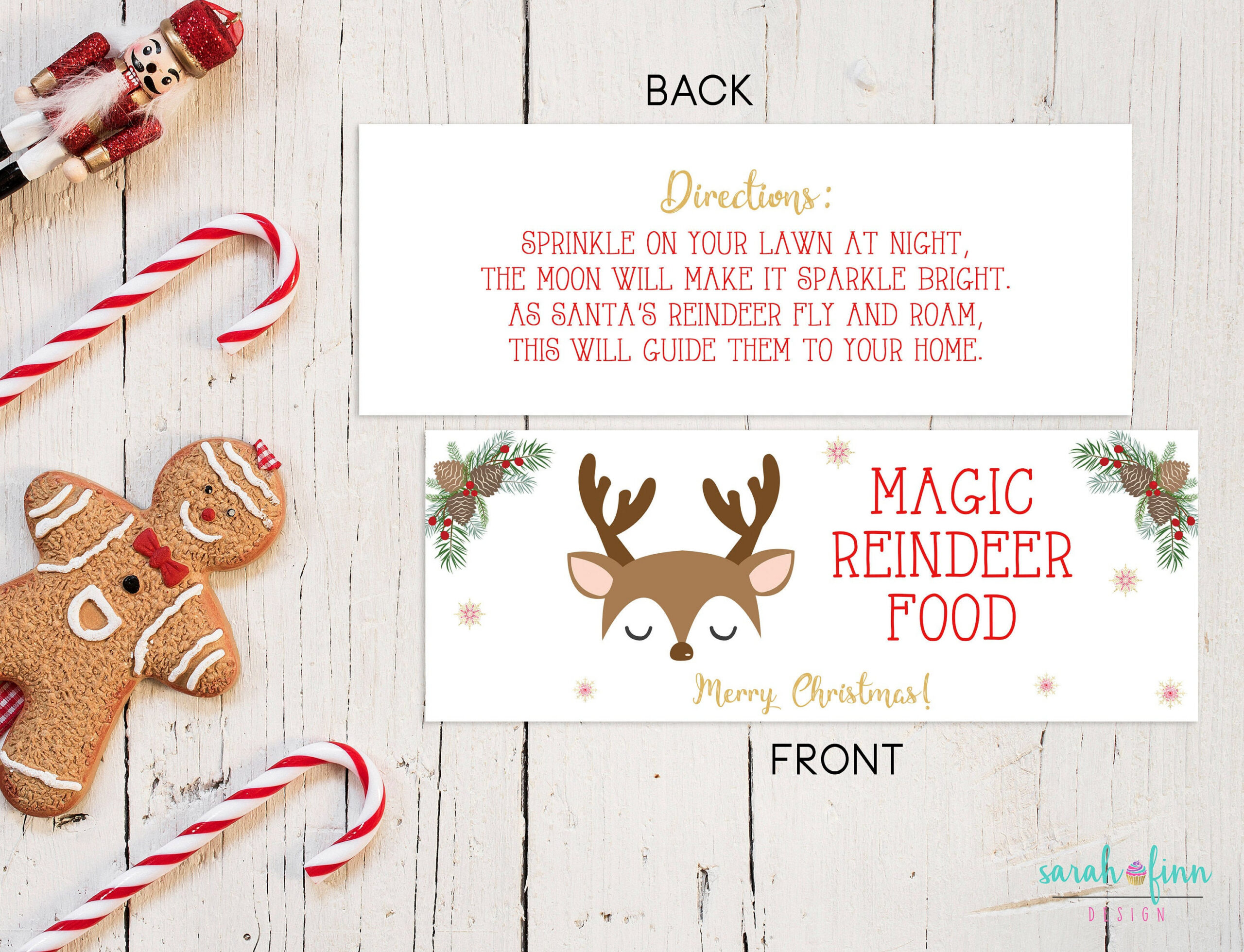 Reindeer Food Bag Topper Printable File Instant Download School with Reindeer Food Free Printable Bag Topper