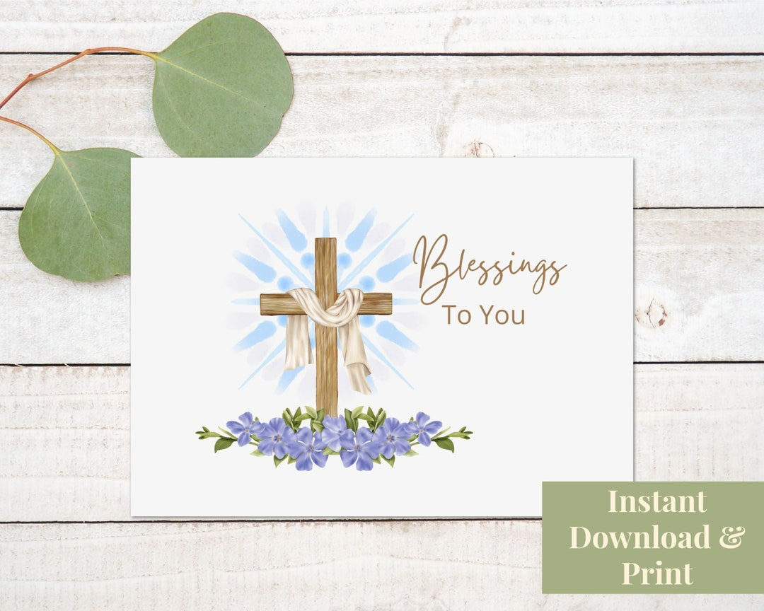Religious Thank You Card, Printable Religious Card, Blessings To pertaining to Religious Thank You Cards Printable