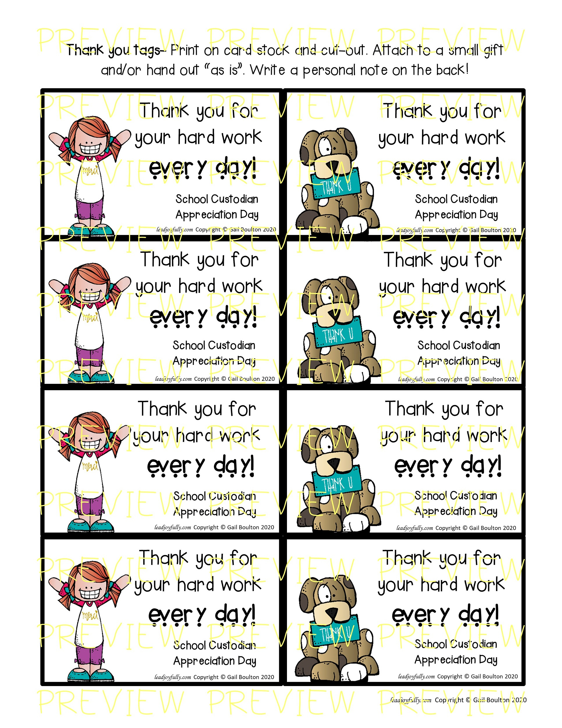 School Custodian Appreciation Day - October 2Nd inside Free Printable Custodian Thank You Cards