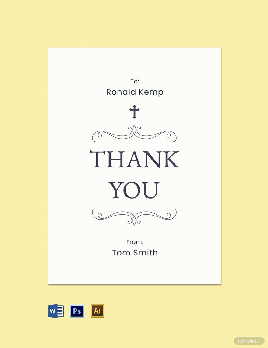 Simple Funeral Photo Thank You Card Template In Psd, Illustrator with regard to Google Images Free Printable Thank You Cards