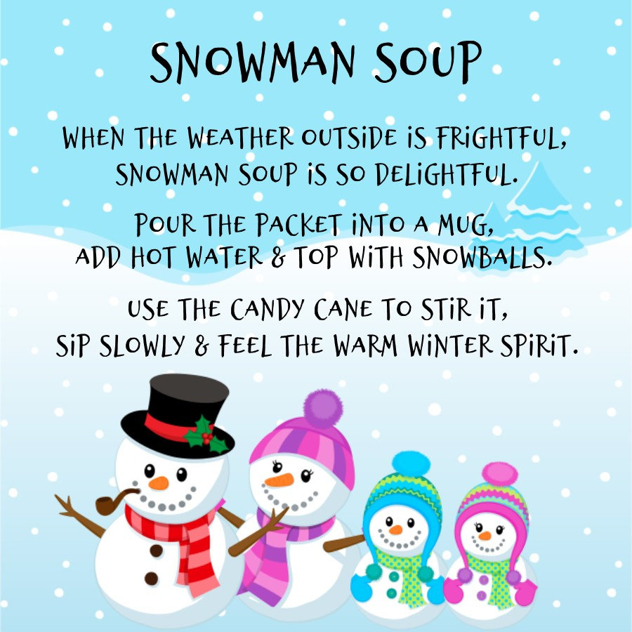 Snowman Soup Favor Tags ( You Print) - Printable File - Instant with regard to Snowman Soup Printable Labels