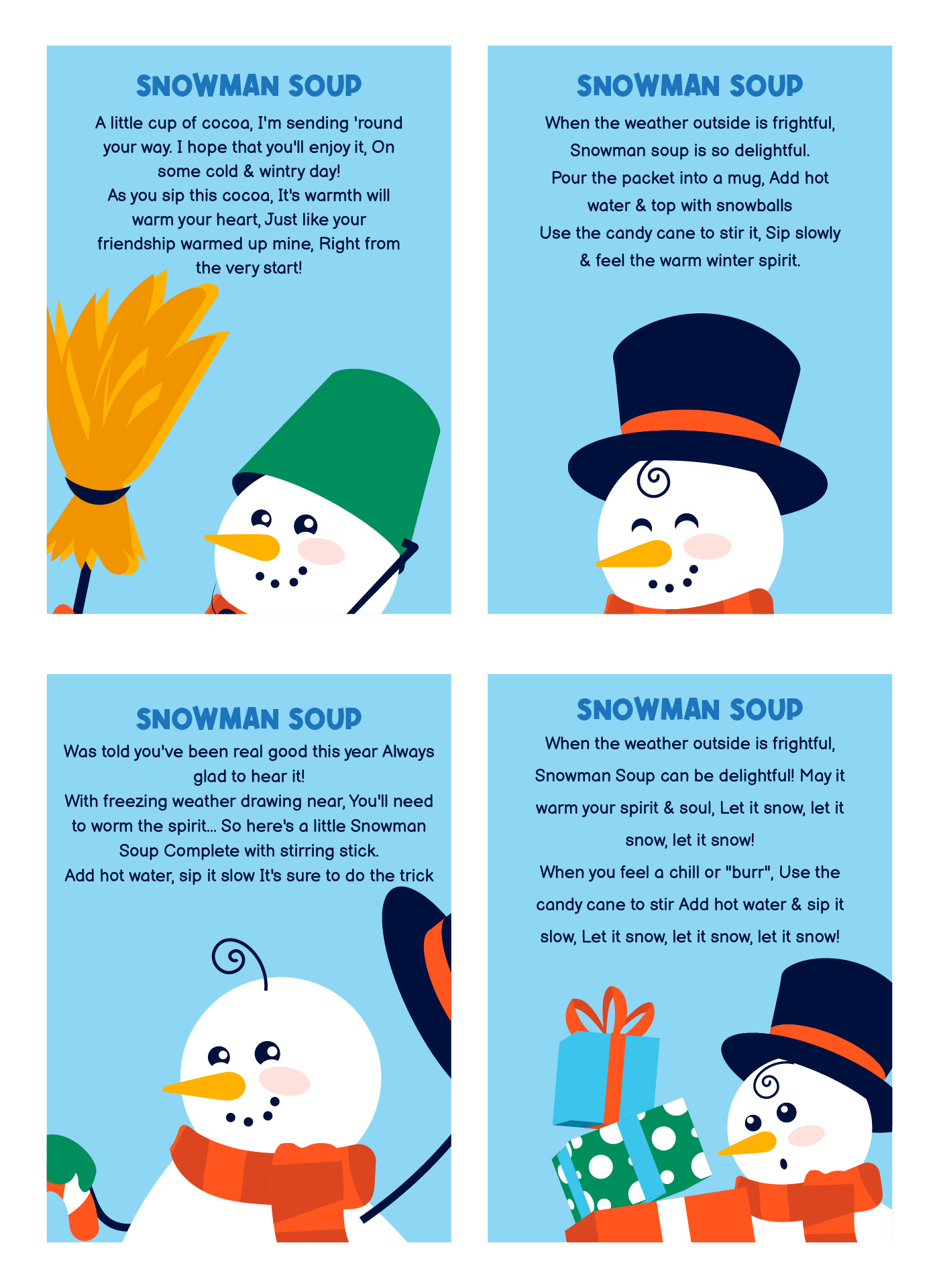 Snowman Soup Labels - 10 Free Pdf Printables | Printablee intended for Free Snowman Soup Printable Labels
