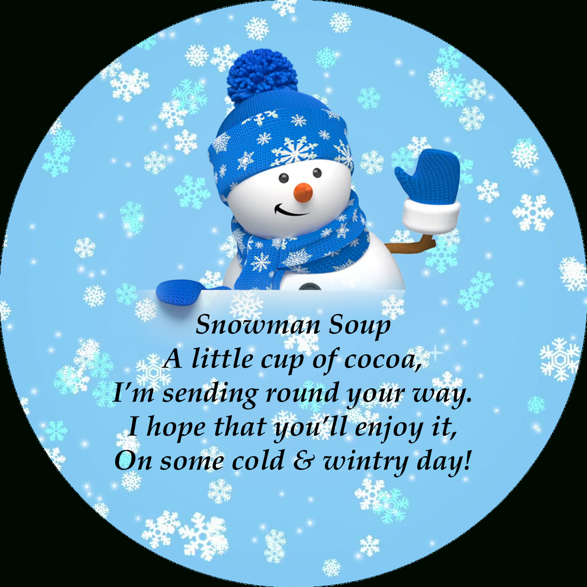 Snowman Soup Poem Round Christmas Stickers Labels Seals 45Mm | Ebay inside Snowman Soup Poem