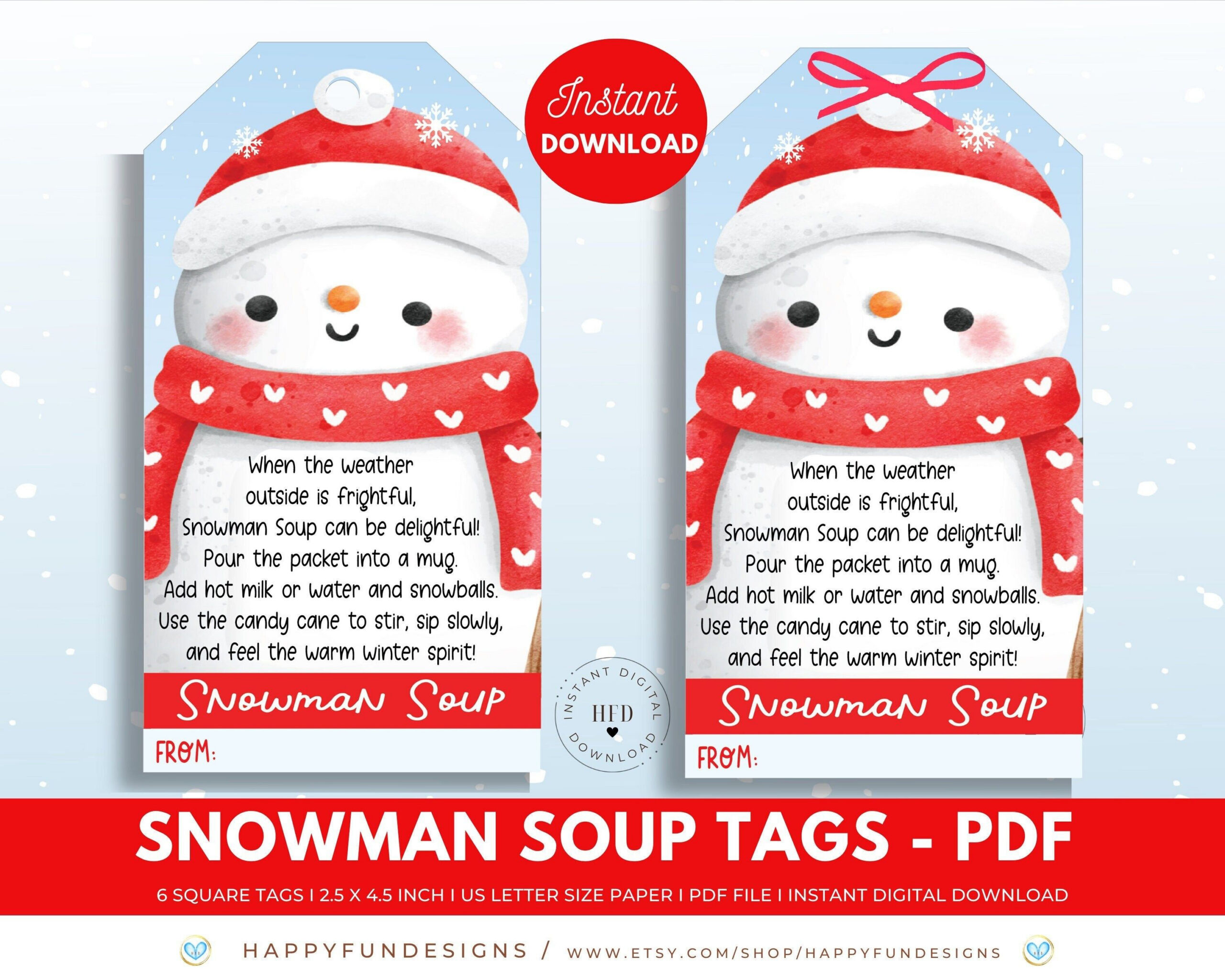 Snowman Soup Tag Printable, Snowman Soup Treat Bag Topper, Pta pertaining to Free Printable Snowman Soup Poem Tags