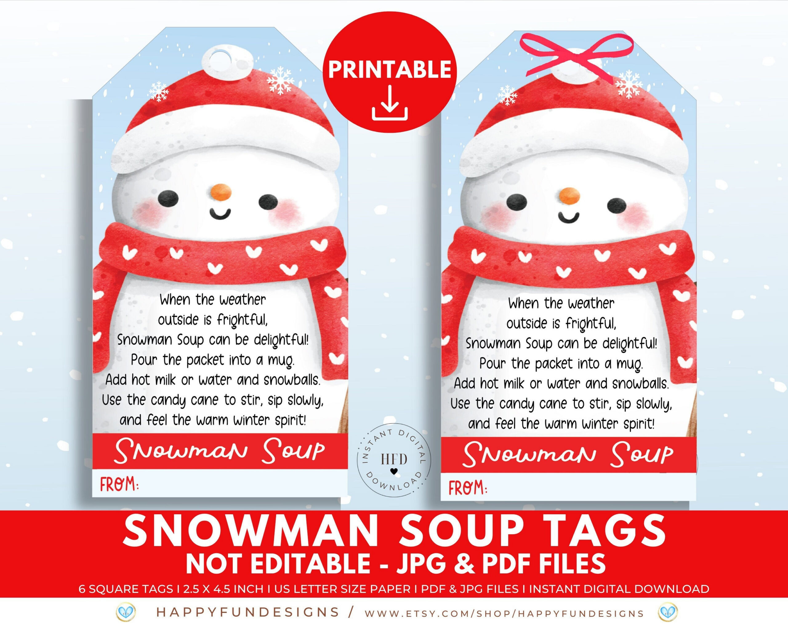 Snowman Soup Tag Printable, Snowman Soup Treat Bag Topper, Pta throughout Snowman Soup Recipe And Poem Printable