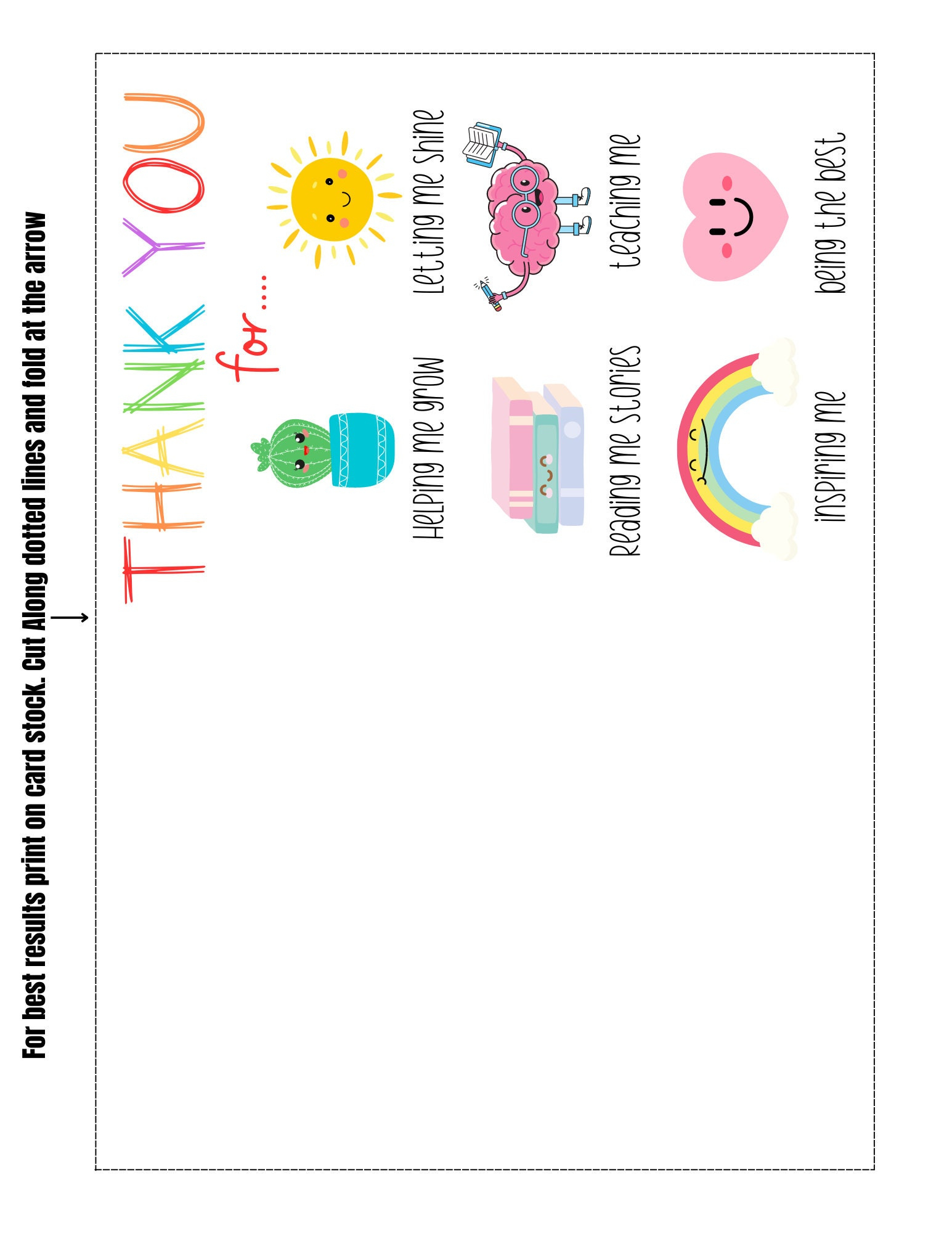 Teacher Thank You Cards Printable, Printable Teacher Greeting Card in Thank You Cards Printable For Teachers