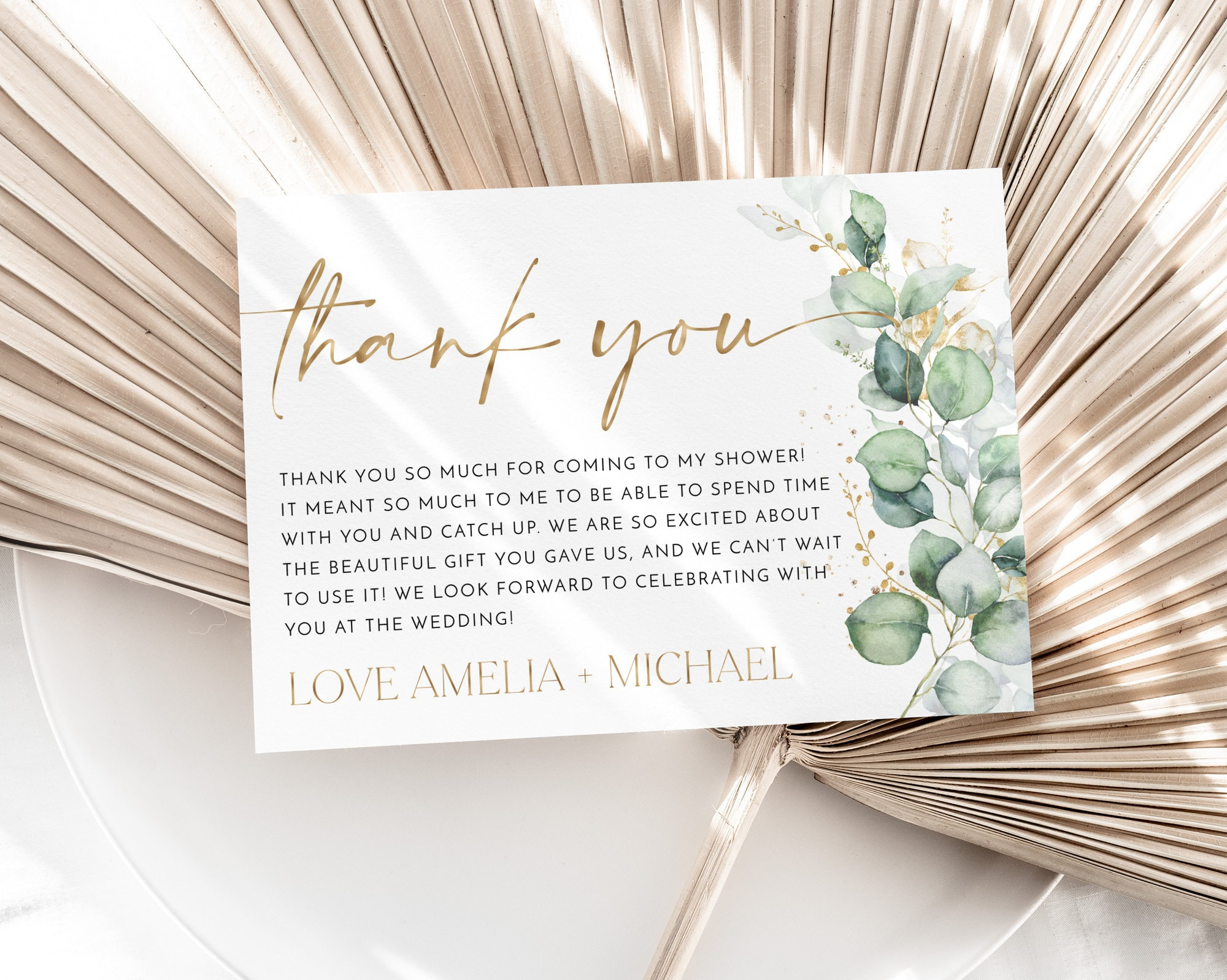 Thank You Card Template, Printable Thank You Card, Instant for Thank You Cards Bridal Shower Printable