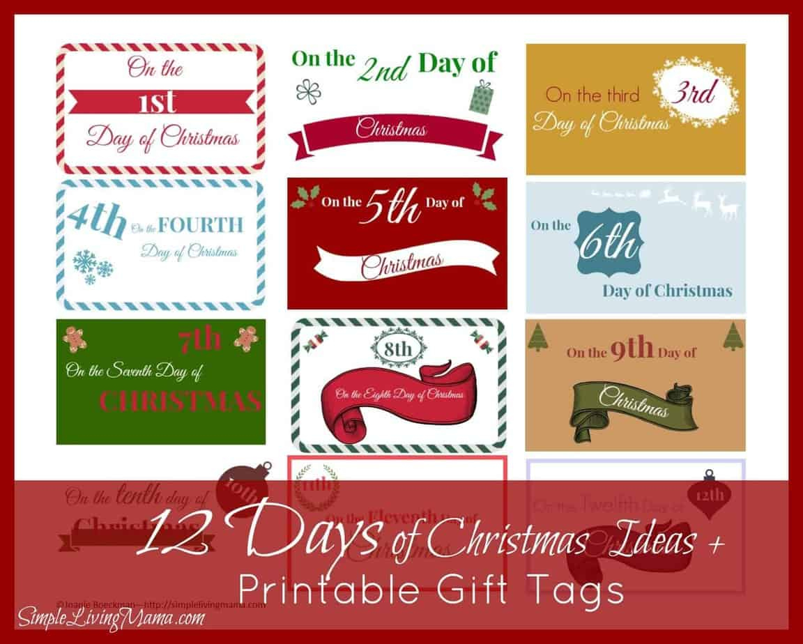 The 12 Days Of Christmas Ideas + Printable Gift Tags - Simple inside Free Printable 12 Days Of Christmas Tags