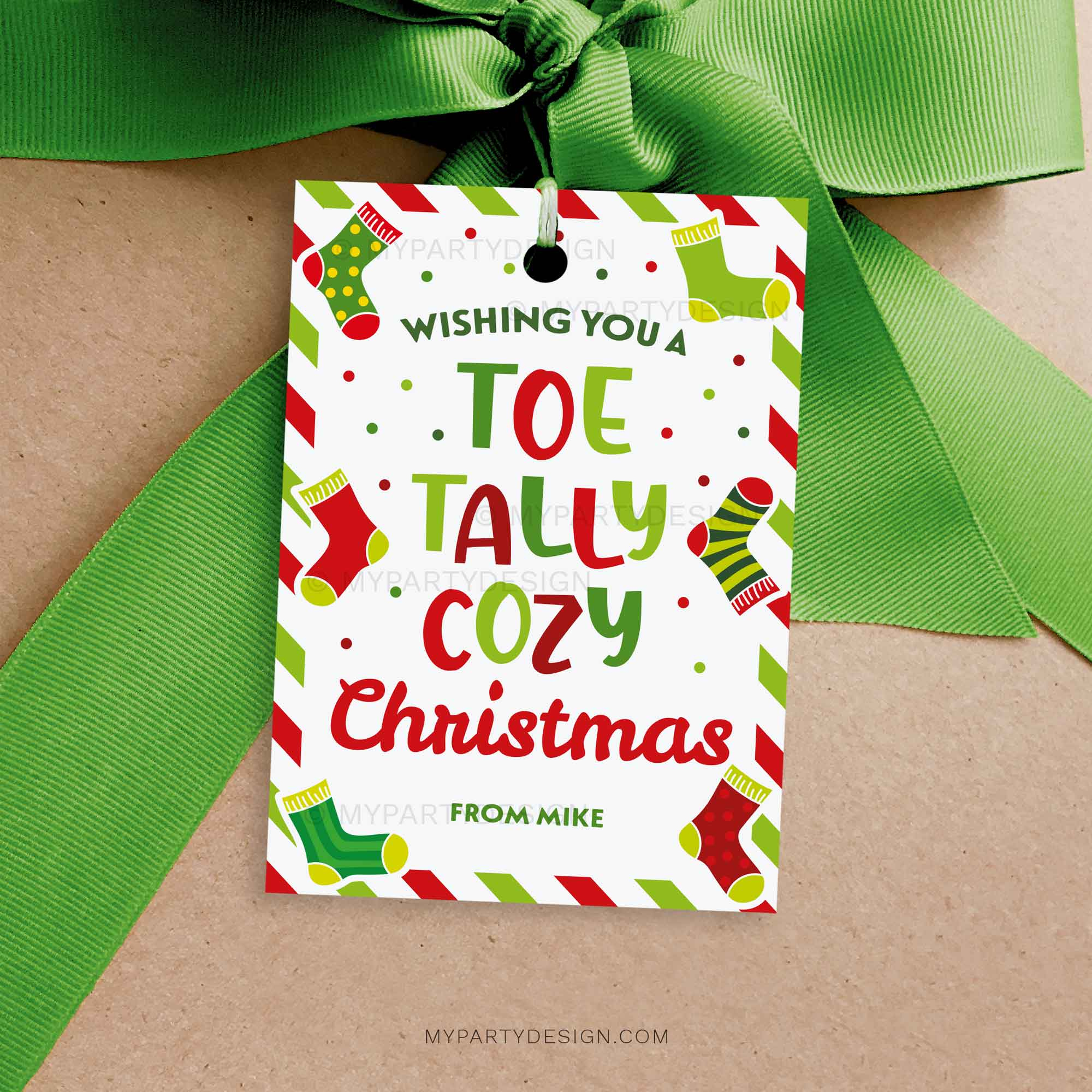 Toetally Cozy Christmas Socks Gift Tag, Printable Pdf - My Party in Cozy Socks Christmas Gift Tags Printable Free