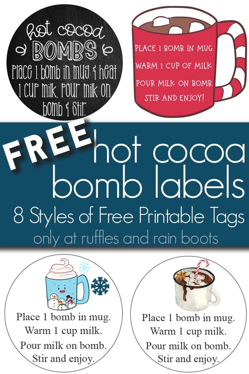 Use These [Free Printable] Hot Cocoa Bomb Labels For Gift Giving! with regard to Free Printable Hot Cocoa Bomb Tags Christmas