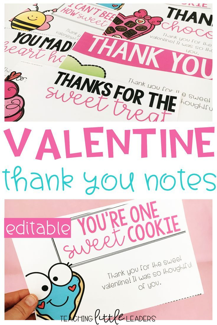 Valentine'S Day Thank You Notes {Editable} pertaining to Free Valentine Thank You Cards Printable