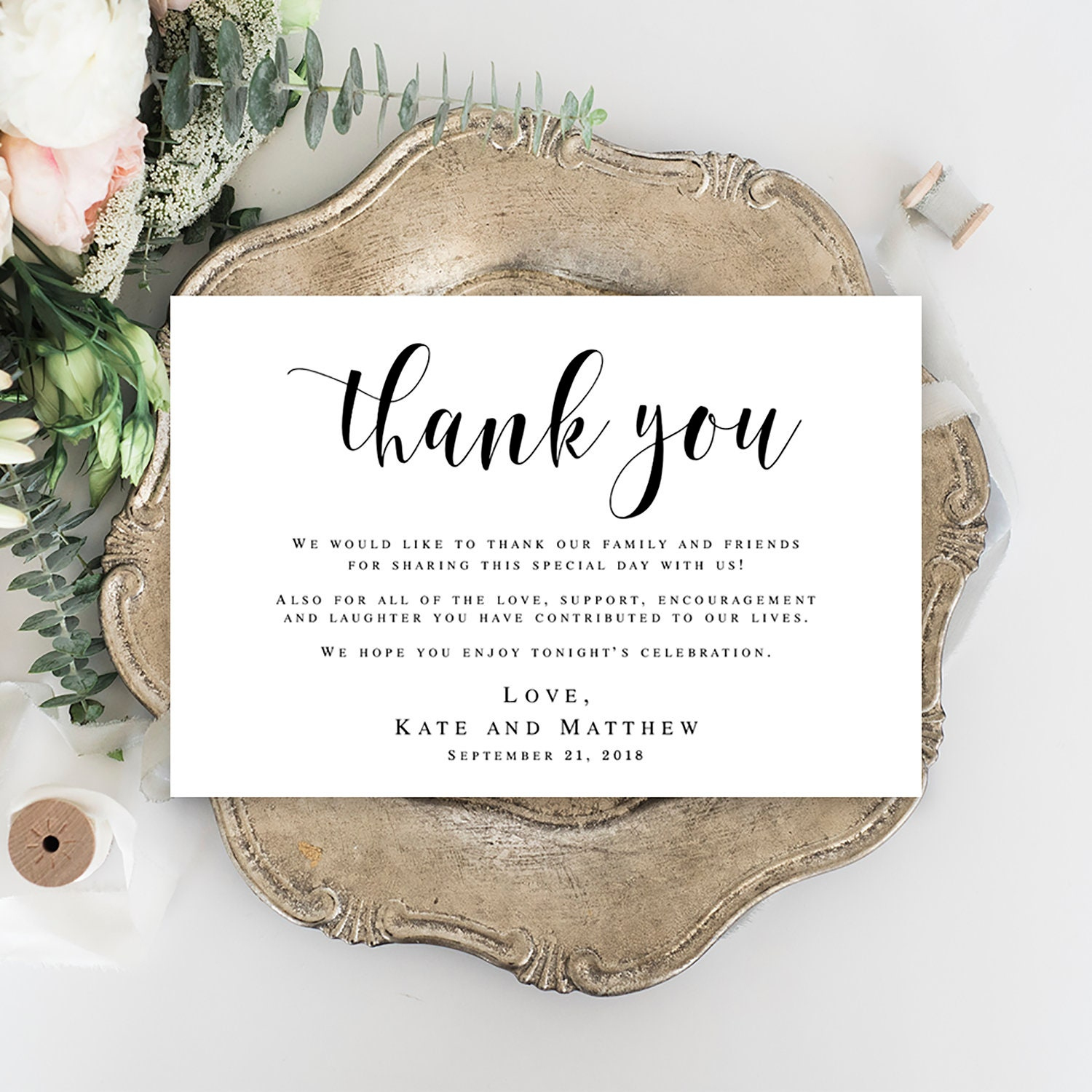 Wedding Thank You Letters Instant Download Editable Templates in Wedding Thank You Cards Printable