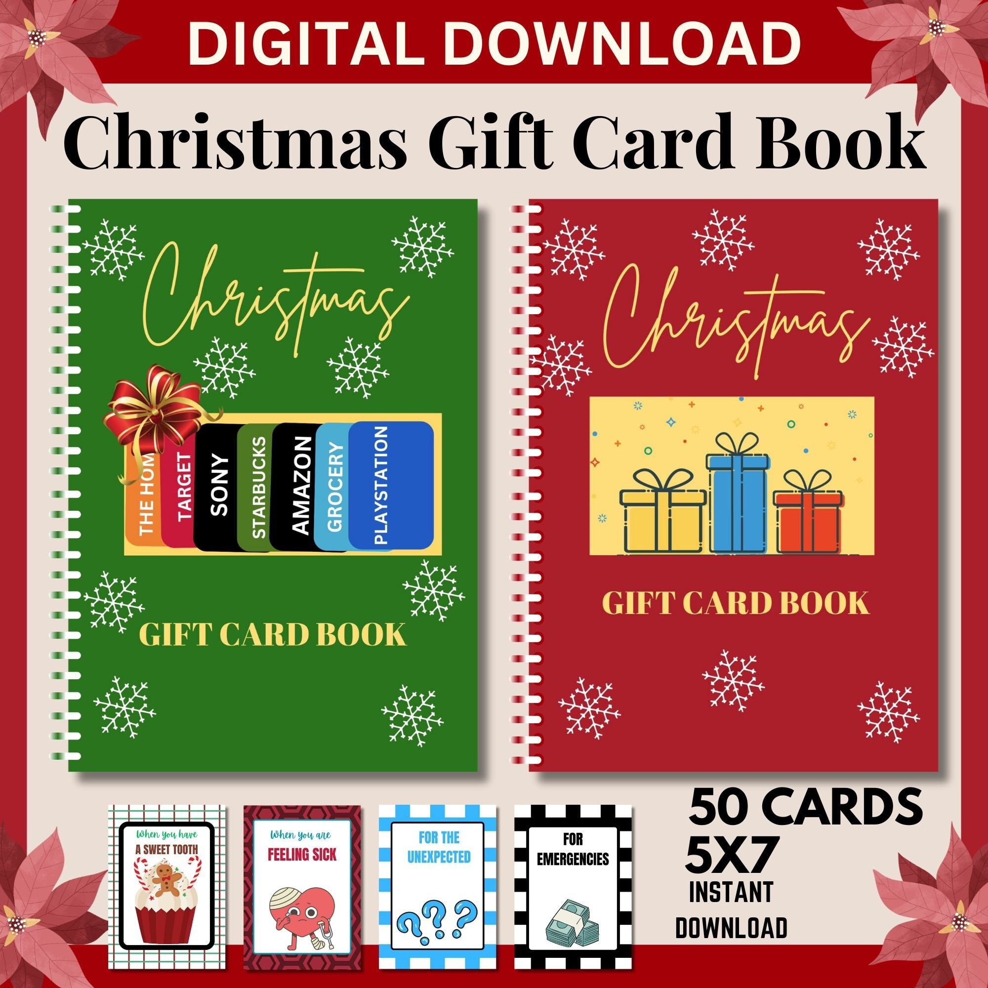 Weihnachtsgeschenkkartenbuch, Druckbares Weihnachtsgeschenk Für pertaining to 50 Gift Card Amazon Christmas Printable