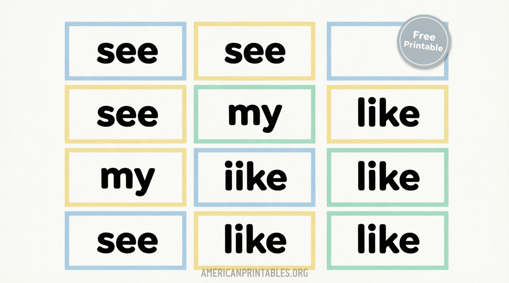 100 High Frequency Words Flashcards Free Printable (1)