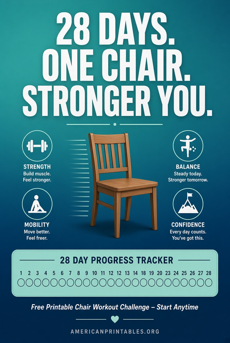 28 Day Chair Workout Challenge Free Printable (2)