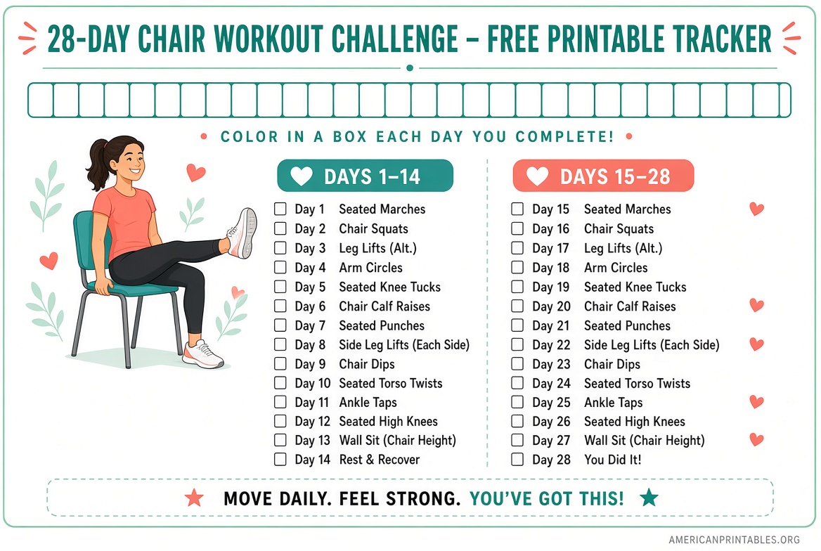 28 Day Chair Workout Challenge Free Printable (4)