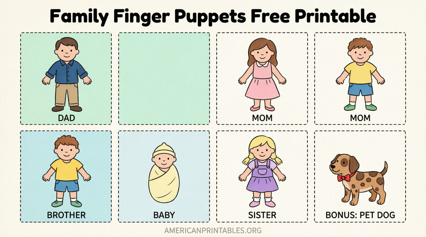 Family Finger Puppets Free Printable Guide (3)