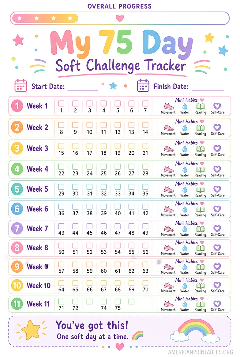 Free 75 Soft Challenge Tracker Printable PDF (2)