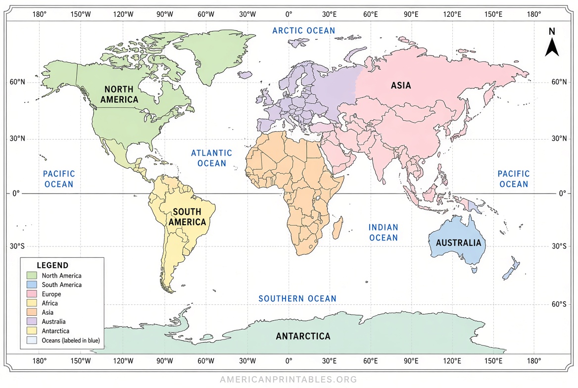 Free A4 World Map Printable Downloads (2)