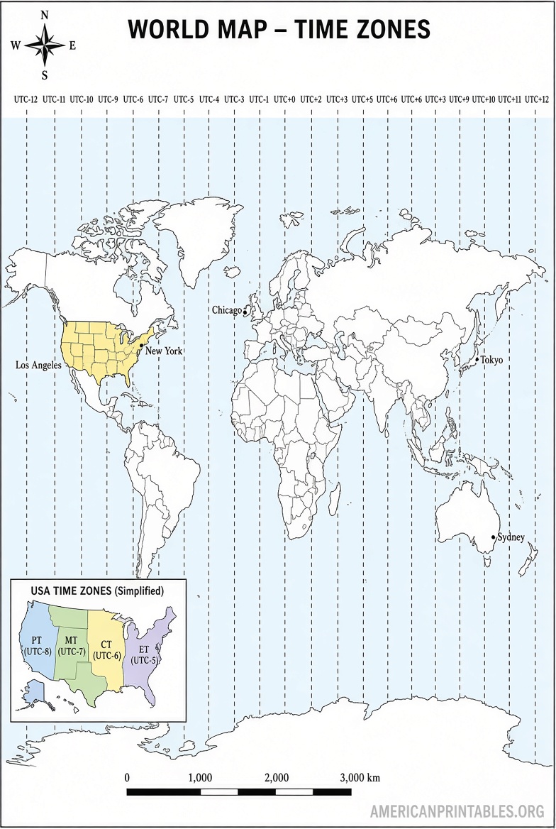 Free A4 World Map Printable Downloads (3)