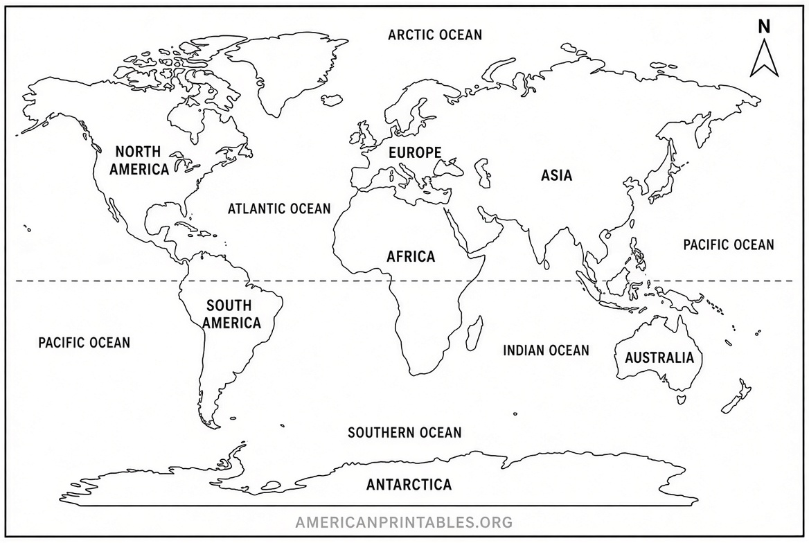 Free A4 World Map Printable Downloads (4)