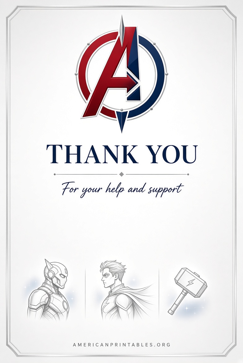 Free Avengers Thank You Cards Printable Guide (2)