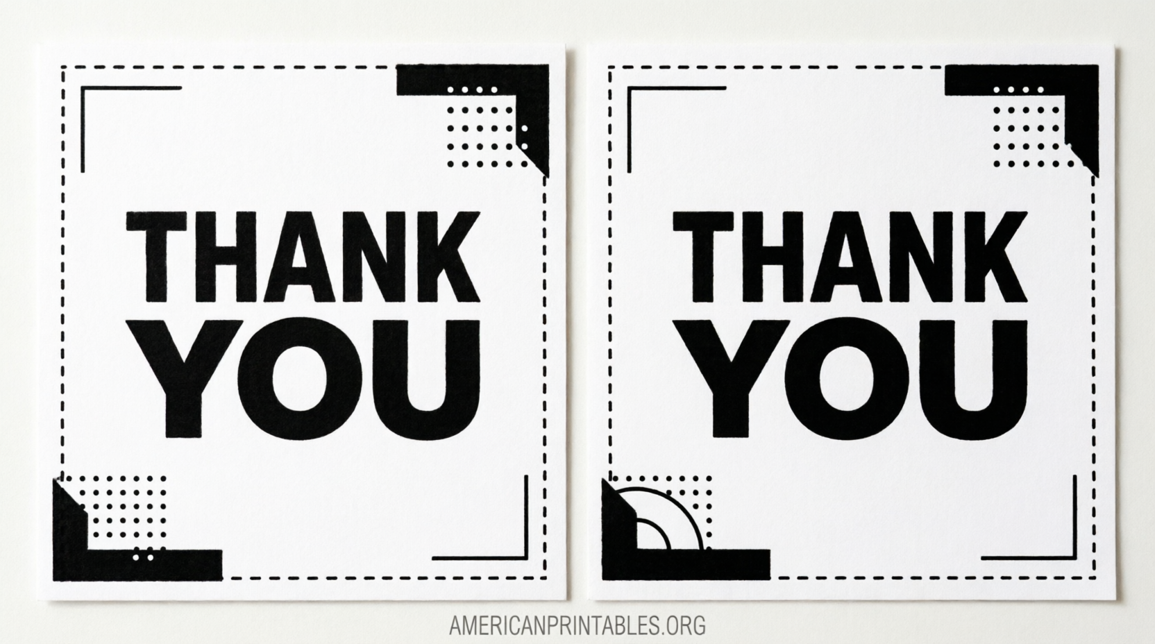 Free Black & White Thank You Cards Printable (4)