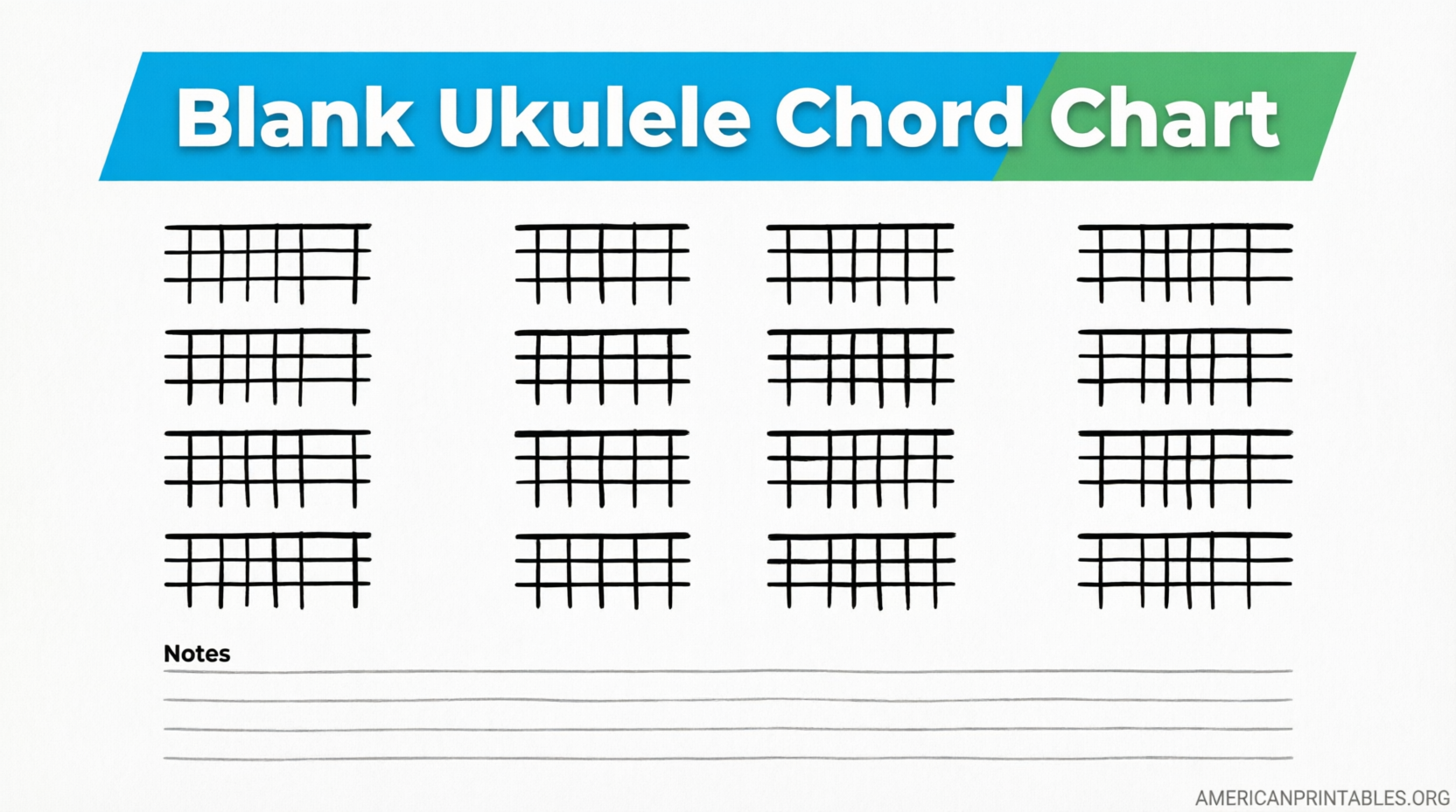 Free Blank Ukulele Chord Chart Printable PDFs (2)