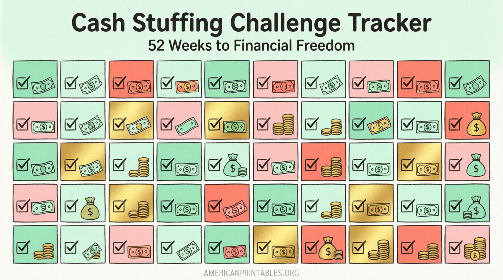 Free Cash Stuffing Challenge Printables (Guide) (4)