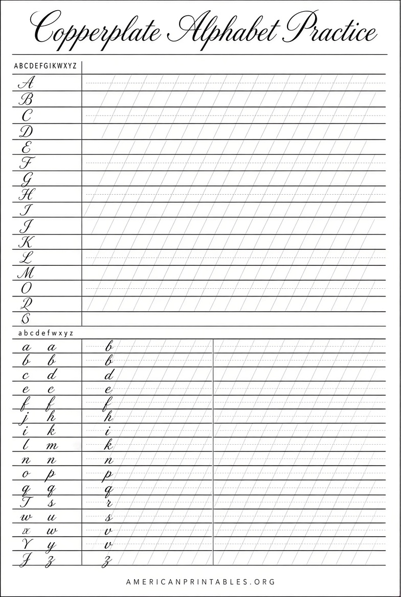 Free Copperplate Practice Sheets Printable PDFs (1)