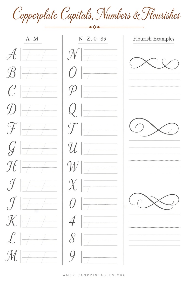 Free Copperplate Practice Sheets Printable PDFs (2)