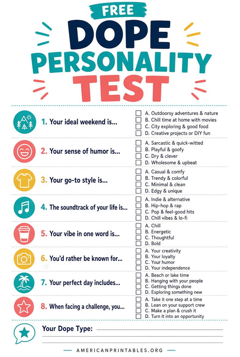 Free DOPE Personality Test Printable Guide (1)