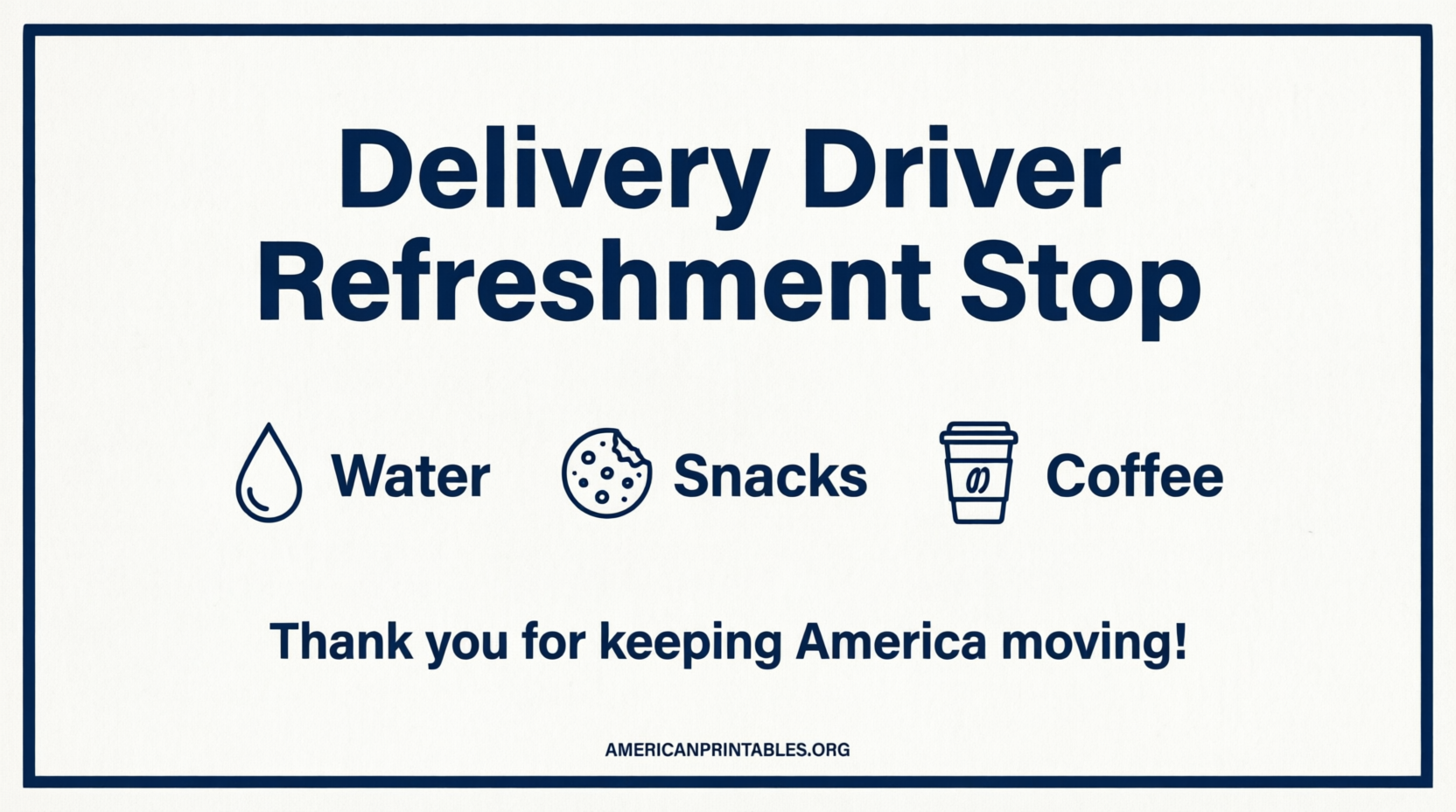 Free Delivery Driver Snack Sign Printable (3)