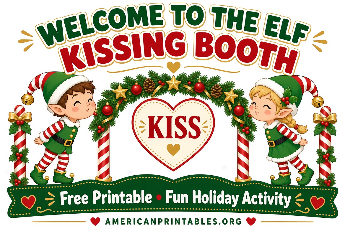 Free Elf Kissing Booth Printable Download (1)