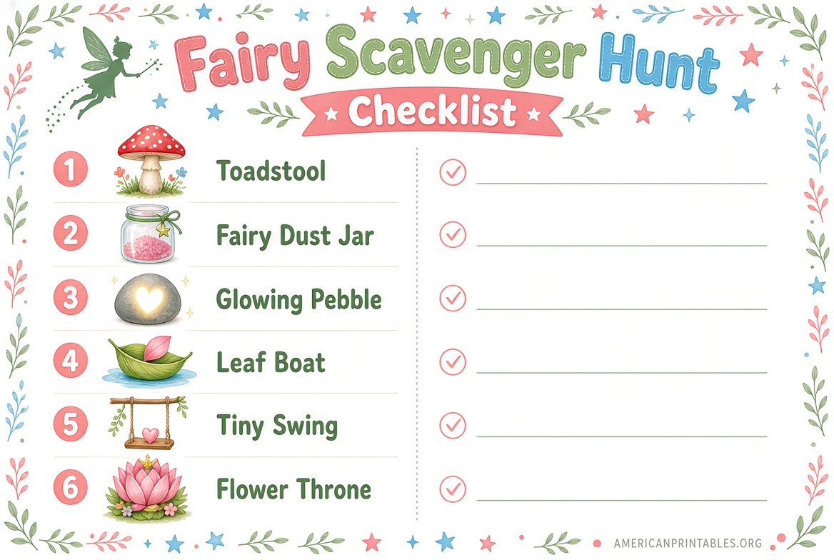 Free Fairy Scavenger Hunt Printables for Kids (2)