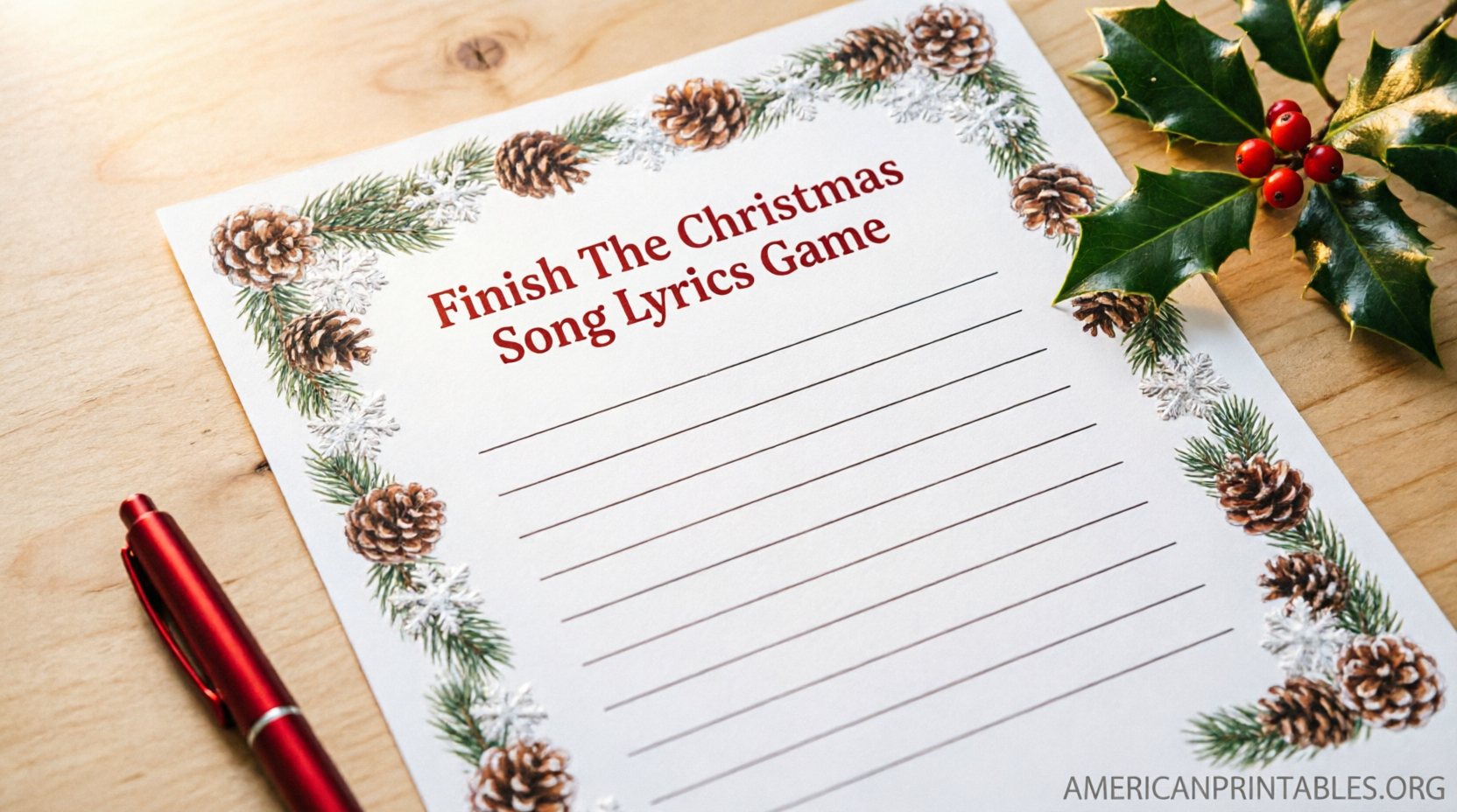 Free Finish Christmas Song Lyrics Game Printable (1)