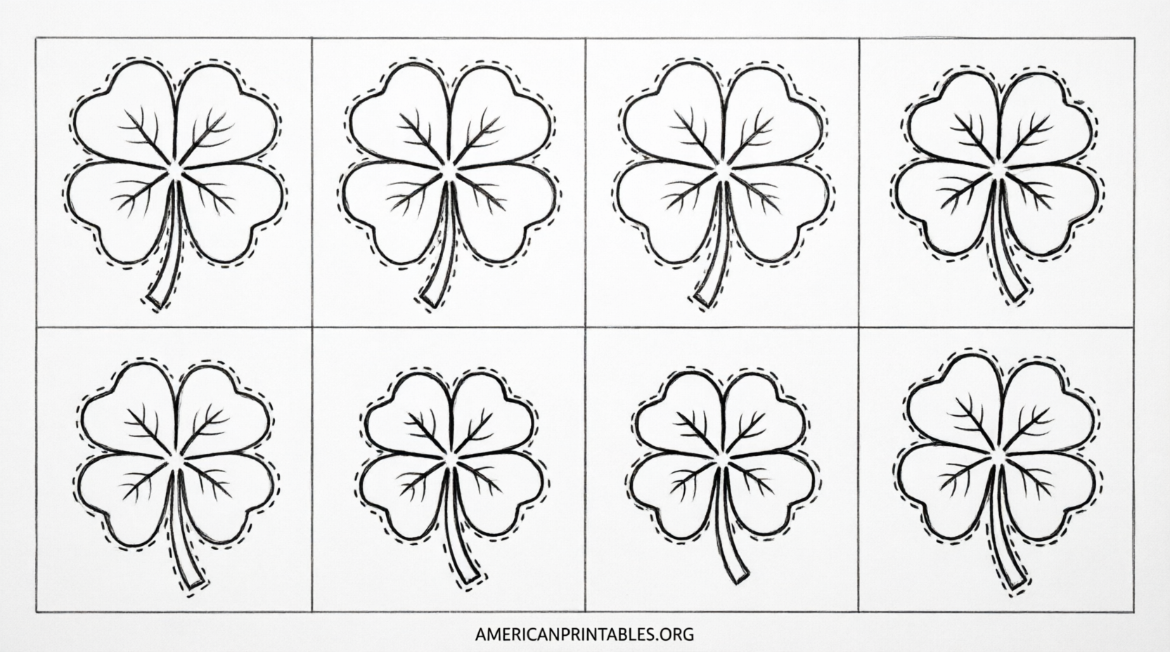 Free Four Leaf Clover Template Printables (4)
